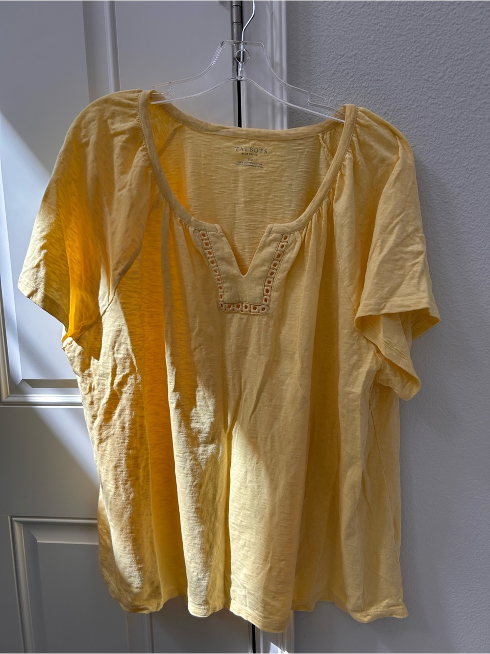 Talbots Sunlit Yellow Short Sleeve Peasant Top